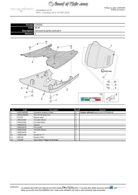 Scarabeo 50 4T 4V Net 2010 - Scoot et Moto