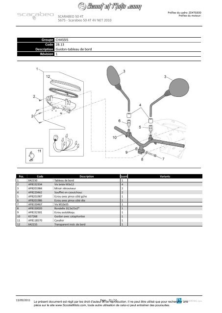 Scarabeo 50 4T 4V Net 2010 - Scoot et Moto