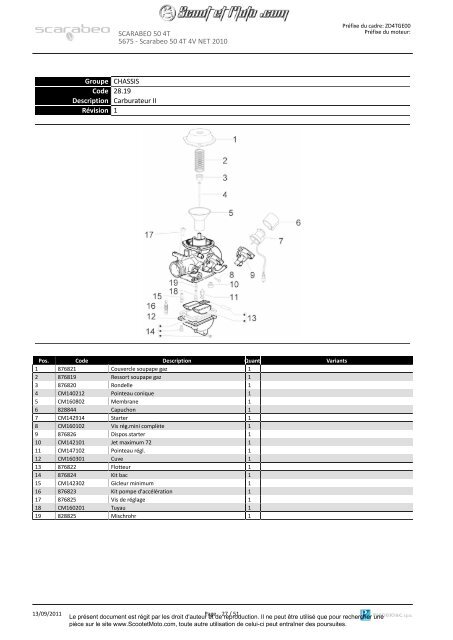 Scarabeo 50 4T 4V Net 2010 - Scoot et Moto