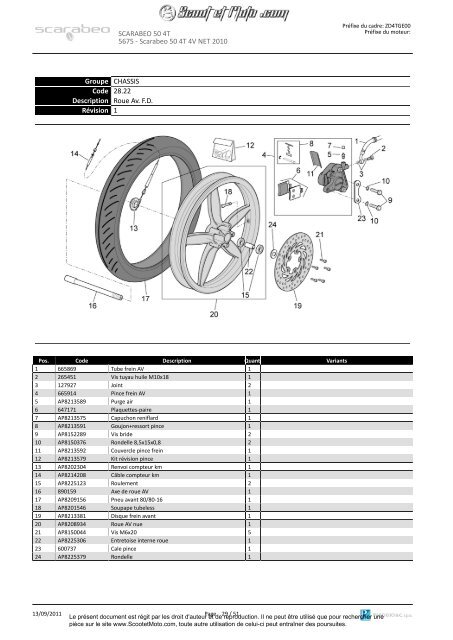 Scarabeo 50 4T 4V Net 2010 - Scoot et Moto