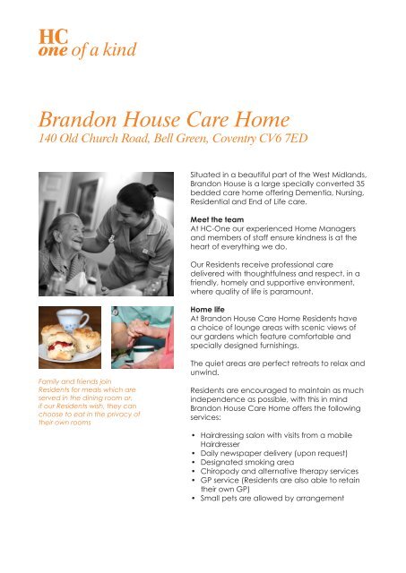 Brandon House Care Home - HC One