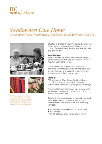 Swallownest Care Home - HC One