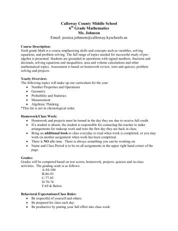 6th grade math syllabus.pdf - Calloway County Schools Intranet Home