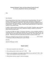 Sample Tenant Letter and Survey