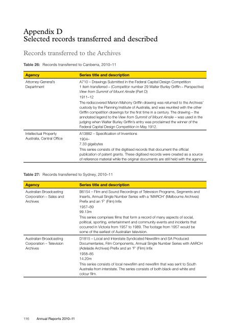 National Archives of Australia - Annual reports