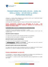 TRANSFORMATION SARL EN SA â SARL EN SAS ou SASU â SA ...