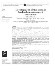 Development of the servant leadership assessment ... - Emerald