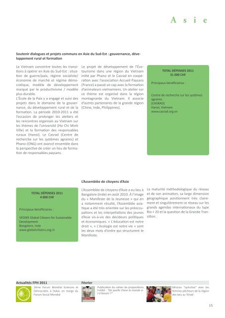 Rapport annuel 2011 - Institut de recherche et débat sur la ...