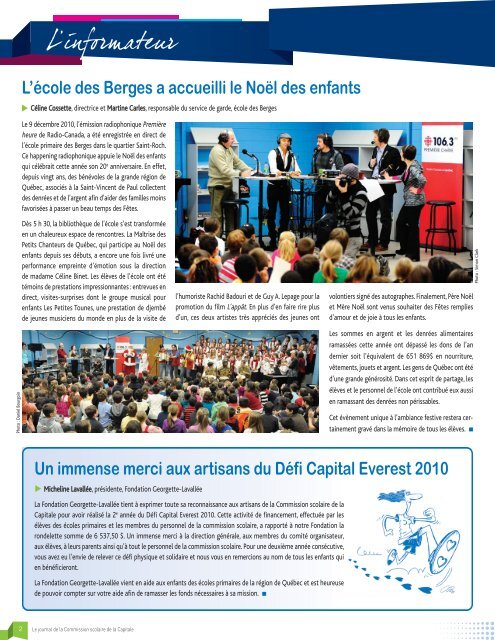 Volume 13, numÃ©ro 3 - Commission scolaire de la Capitale