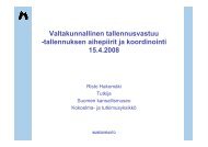Valtakunnallinen tallennusvastuu - Suomen museoliitto