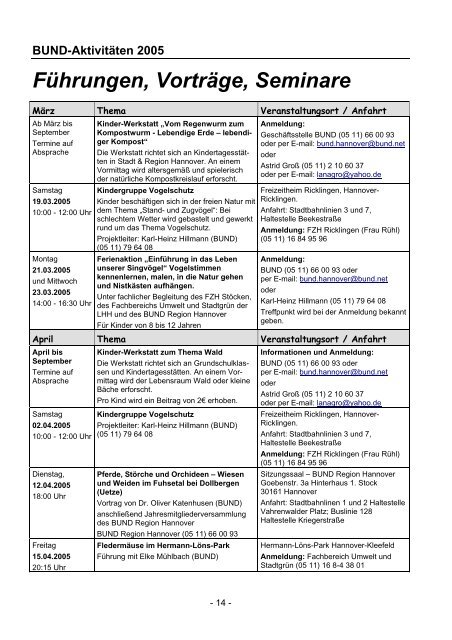 Rundbrief Nr. 44 Rundbrief Nr. 44 - BUND Kreisgruppe Region ...