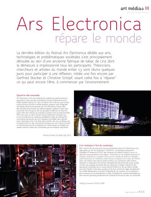 Ars Electronica rÃ©pare le monde - Dominique Moulon