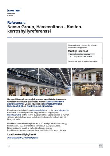 Nanso Group, HÃ¤meenlinna - Kasten