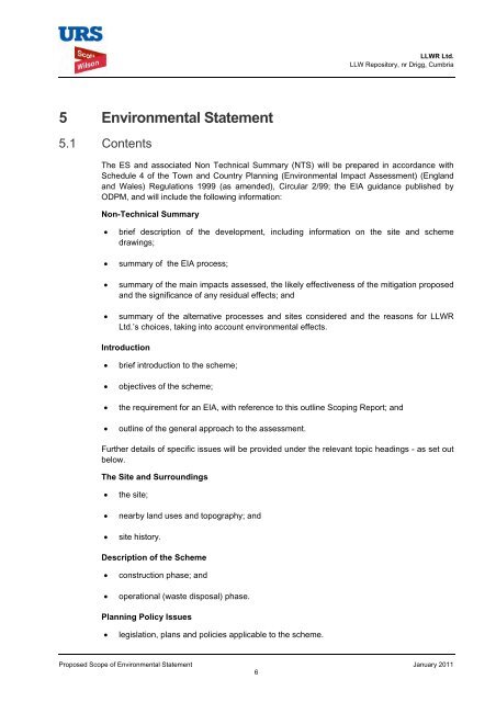 Appendix A Scoping - Low Level Waste Repository Ltd