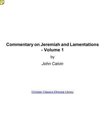 Commentary on Jeremiah and Lamentations ... - DotRose.com
