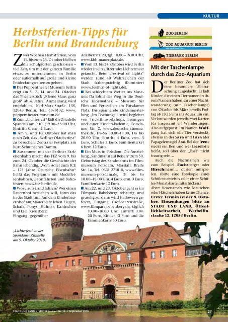 Journal - Stadt und Land