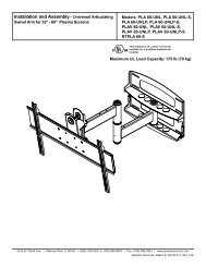 Installation and Assembly - Universal Articulating