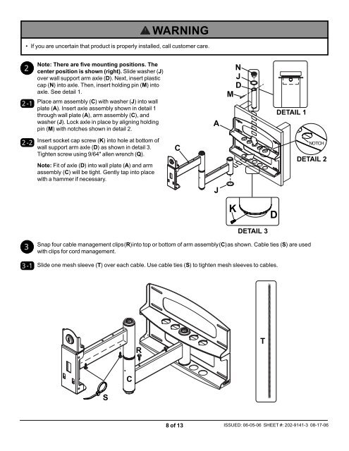 Installation and Assembly - Universal Articulating