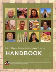 B.C.'s Master Apprentice Language Program Handbook - First Peoples