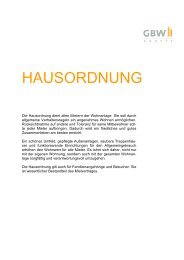 HAUSORDNUNG - GBW Gruppe