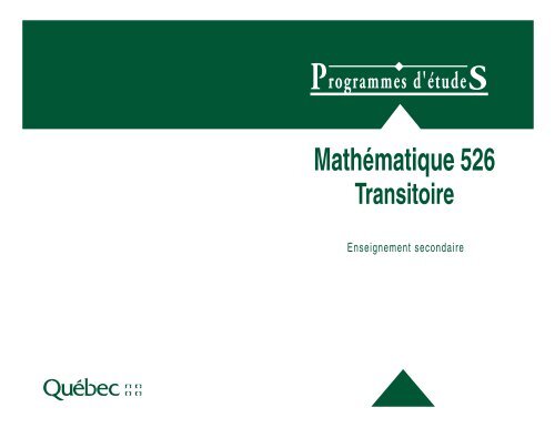 Mathématique 526 - Transitoire - Enseignement secondaire