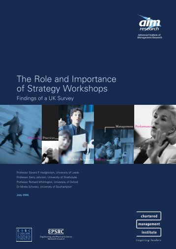 The Role and Importance of Strategy Workshops - (AIM) Research