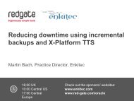 Reducing downtime using incremental backups and X-Platform TTS