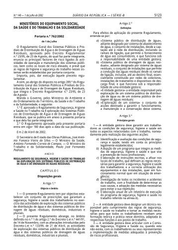 Regulamento de Segurança, Higiene e Saúde no Trabalho na ...
