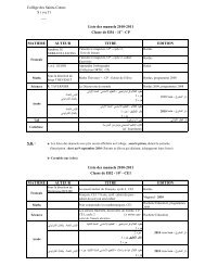 CollÃ¨ge des Saints-CÅurs S ioufi ___ Liste des manuels 2010-2011 ...