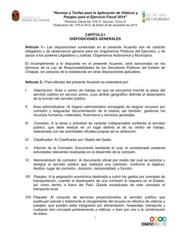 âNormas y Tarifas para la AplicaciÃ³n de ViÃ¡ticos y Pasajes para el ...