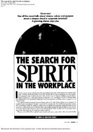 The search for spirit in the workplace - Strandtheory.org