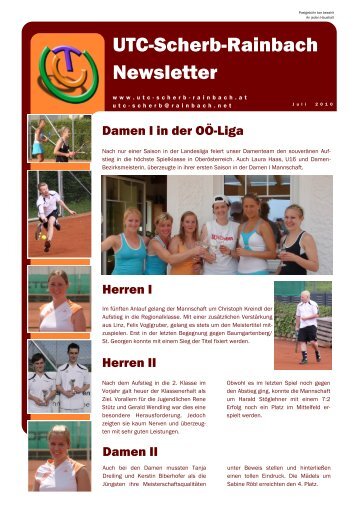 UTC-Scherb-Rainbach Newsletter