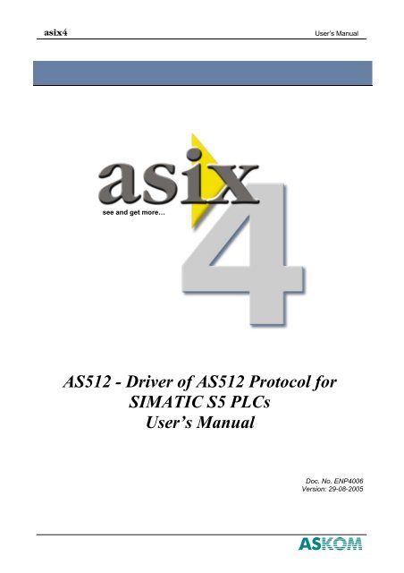 AS512 - Driver of AS512 Protocol for SIMATIC S5 PLCs ... - Askom