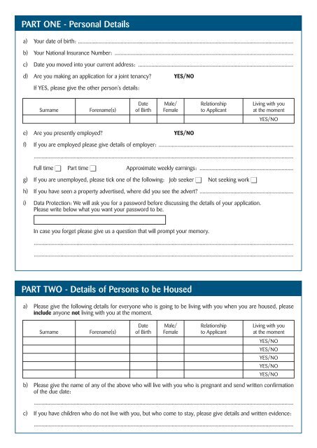 Housing Application Form - Adactus Housing Group Ltd