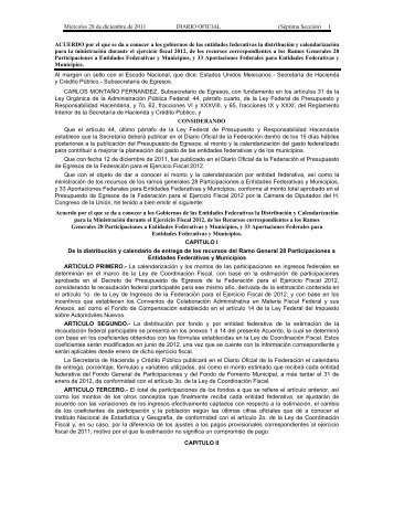 Por el que se da a conocer a los gobiernos de las entidades ...