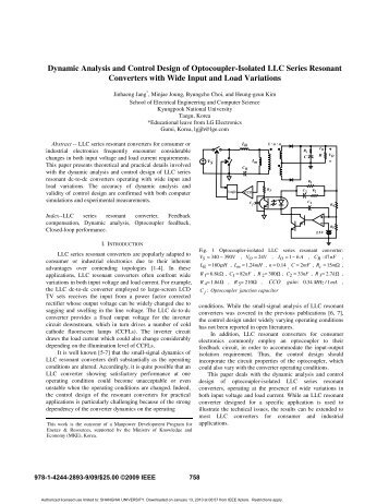 Dynamic Analysis and Control Design of Optocoupler-Isolated LLC ...