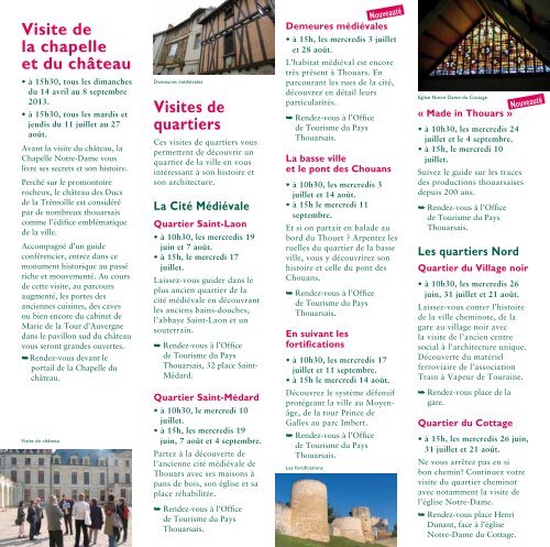 le programme "Laissez-vous conter Thouars" - Villes et Pays d'art et ...