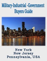 Military, Industrial & Government Buyers Guide for New York, New Jersey and Pennsylvania, USA.