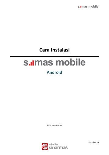 Cara Instalasi Simas Mobile untuk Android - Sinarmas Sekuritas, PT.