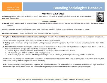 Founding Sociologists Handout