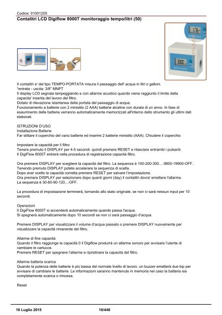 Depuratori Acqua Catalogo Sinergroup 18 Luglio 2015