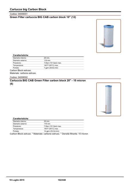 Depuratori Acqua Catalogo Sinergroup 18 Luglio 2015