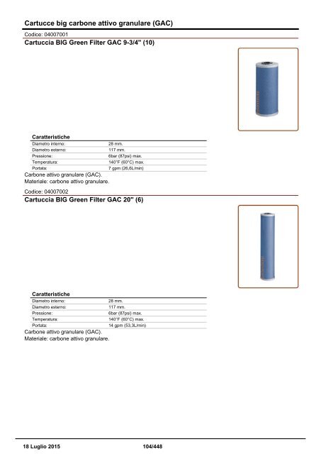 Depuratori Acqua Catalogo Sinergroup 18 Luglio 2015