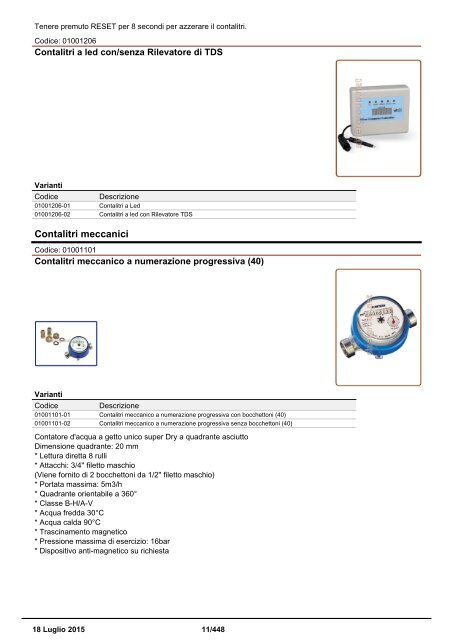 Depuratori Acqua Catalogo Sinergroup 18 Luglio 2015