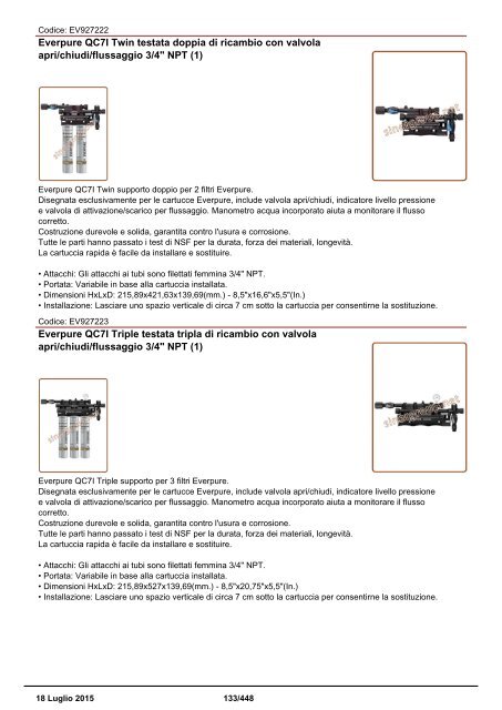 Depuratori Acqua Catalogo Sinergroup 18 Luglio 2015