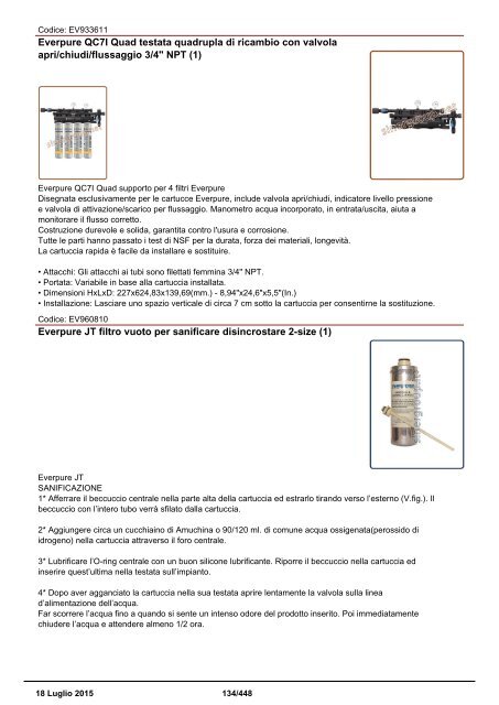 Depuratori Acqua Catalogo Sinergroup 18 Luglio 2015