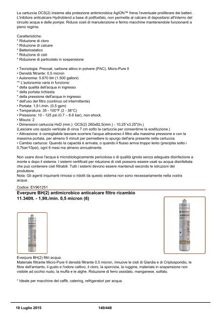 Depuratori Acqua Catalogo Sinergroup 18 Luglio 2015