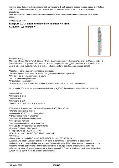 Depuratori Acqua Catalogo Sinergroup 18 Luglio 2015