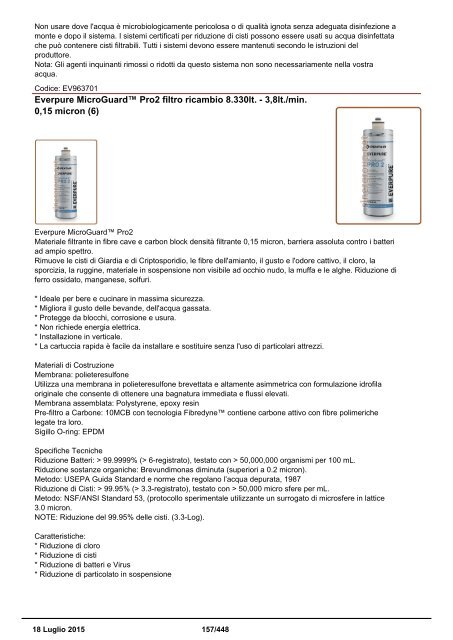 Depuratori Acqua Catalogo Sinergroup 18 Luglio 2015