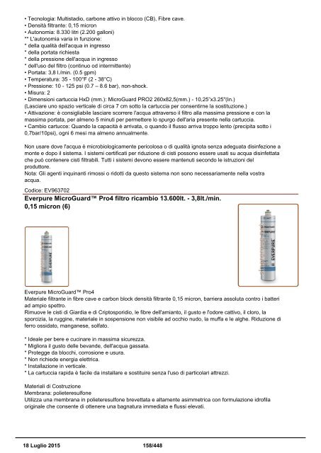 Depuratori Acqua Catalogo Sinergroup 18 Luglio 2015